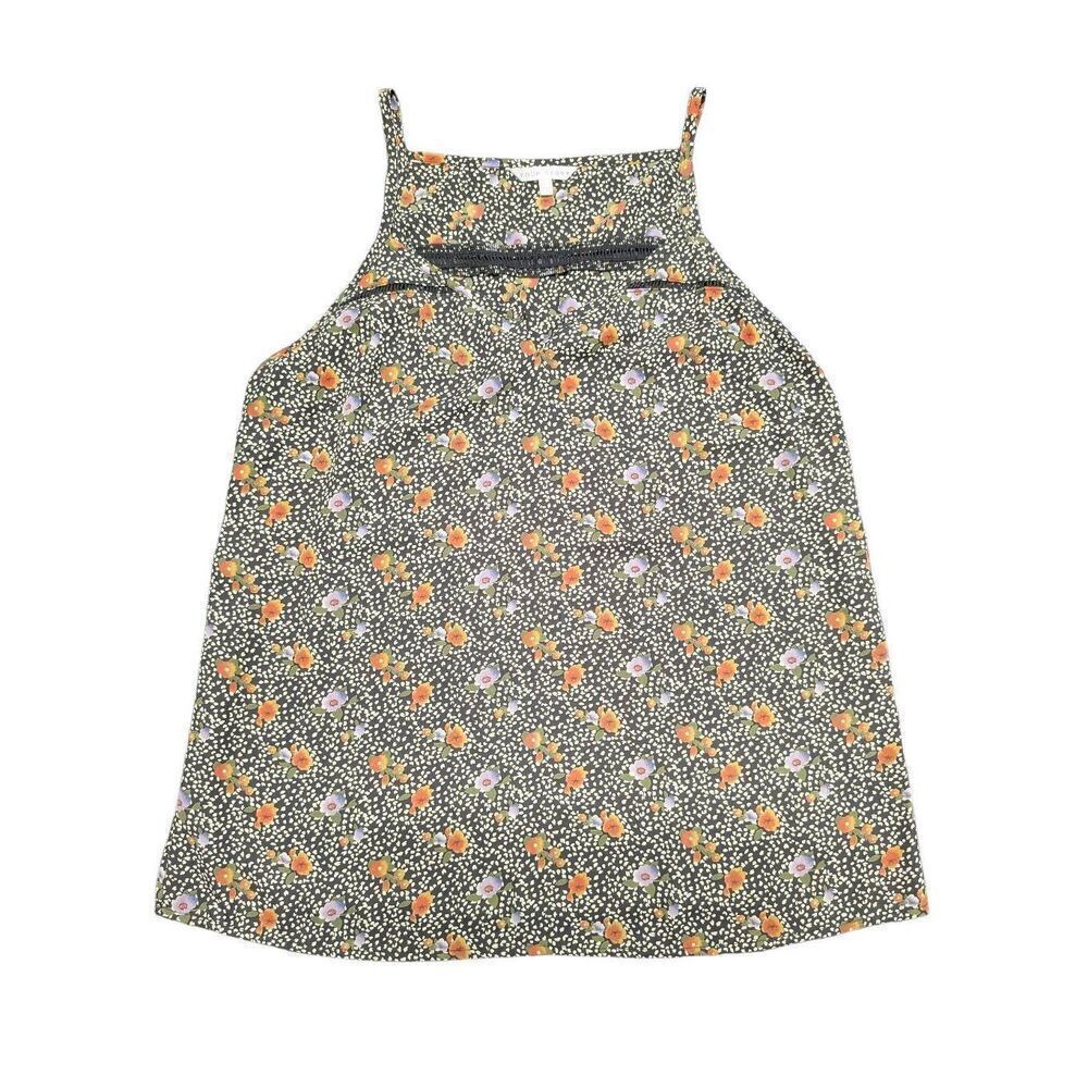 Your Story Floral Tank Top Brown Orange Flowers Women's Large
